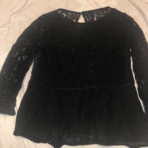 Black lace peplum top